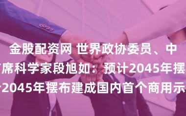 金股配资网 世界政协委员、中核集估量变首席科学家段旭如：预计2045年摆布建成国内首个商用示范堆