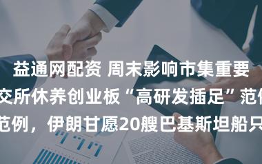 益通网配资 周末影响市集重要资讯总结：深交所休养创业板“高研发插足”范例，伊朗甘愿20艘巴基斯坦船只通过霍尔木兹
